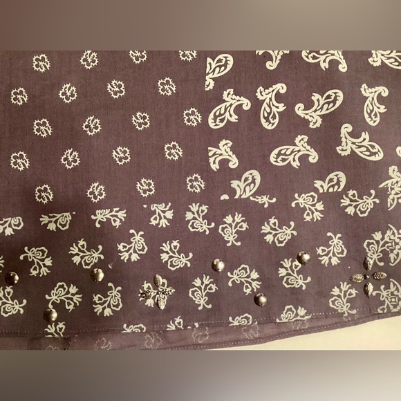 Coldwater Creek long purple cotton  skirt with metal beading detail medium P - Picture 8 of 9